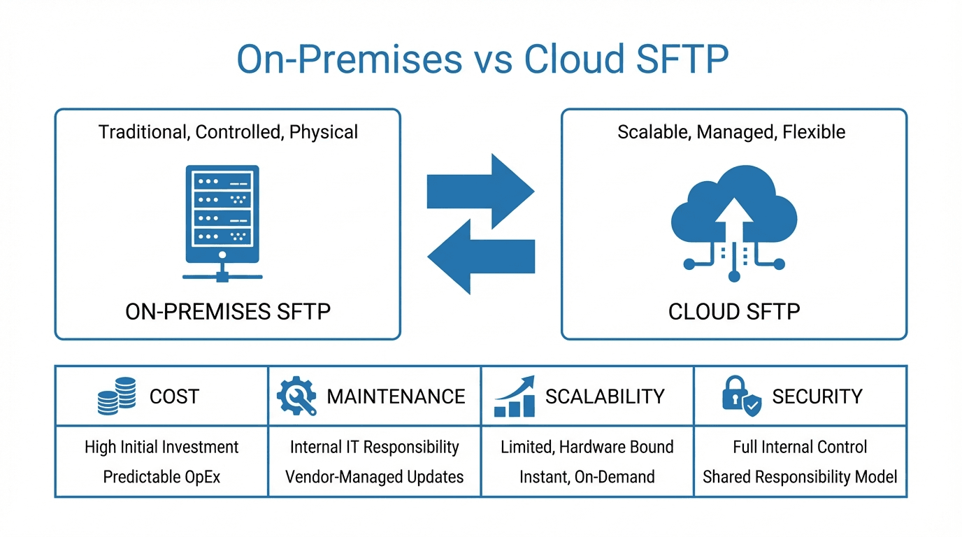 On-Premises vs Cloud SFTP: Making the Right Choice