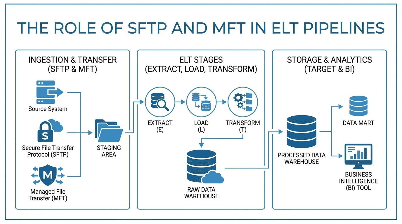The Role of SFTP and MFT in ELT Pipelines