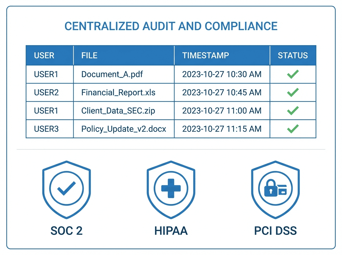 Centralized audit logging