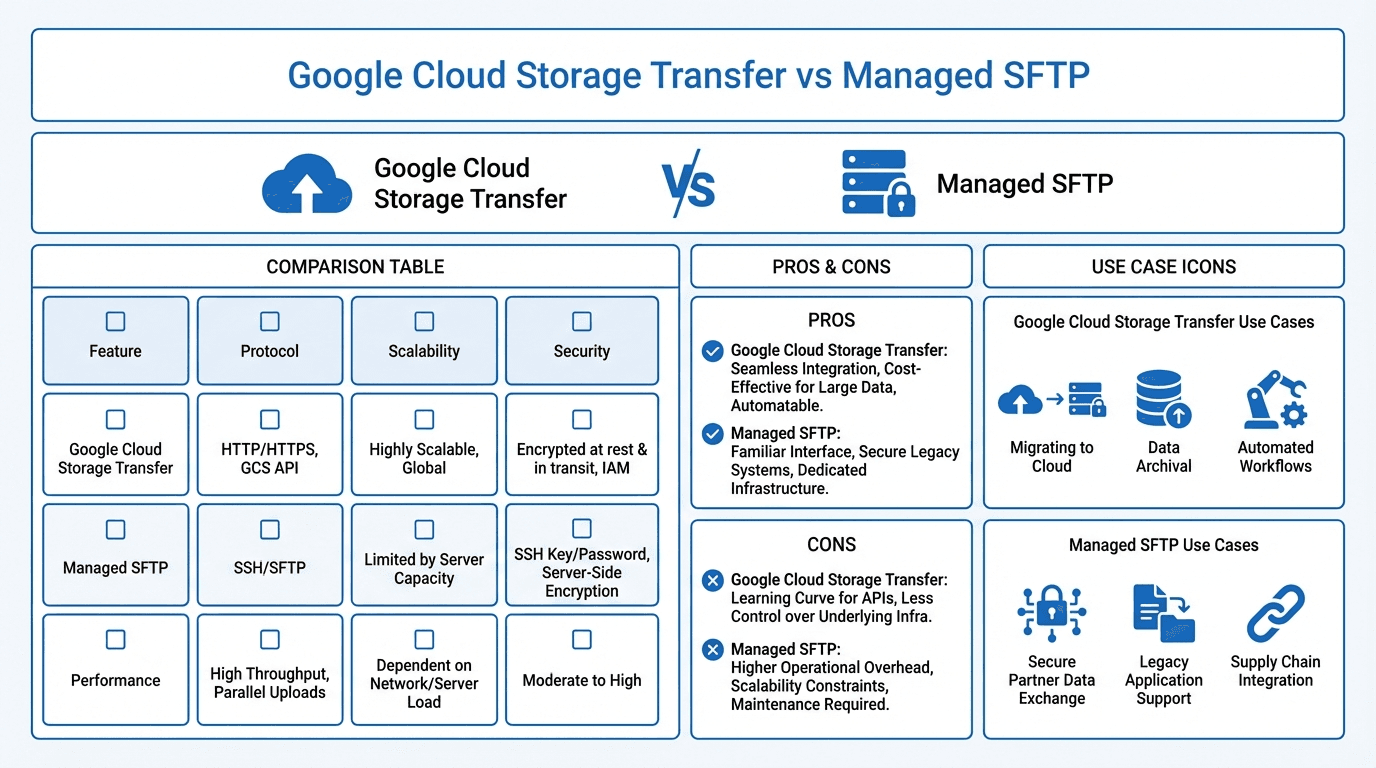 Google Cloud Storage Transfer vs Managed SFTP