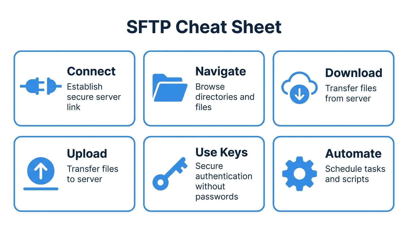 SFTP Cheat Sheet: Every Command You Actually Need