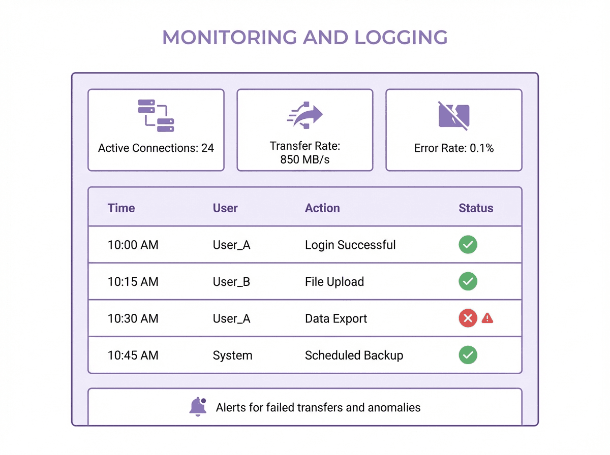 Built-in monitoring and logging